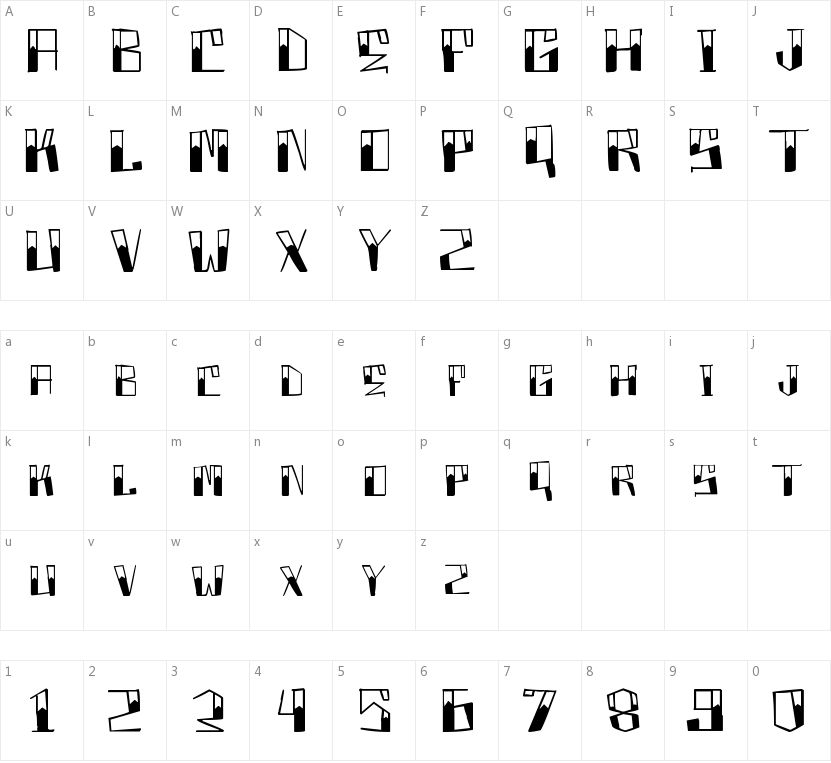 Box Project!的字符映射图