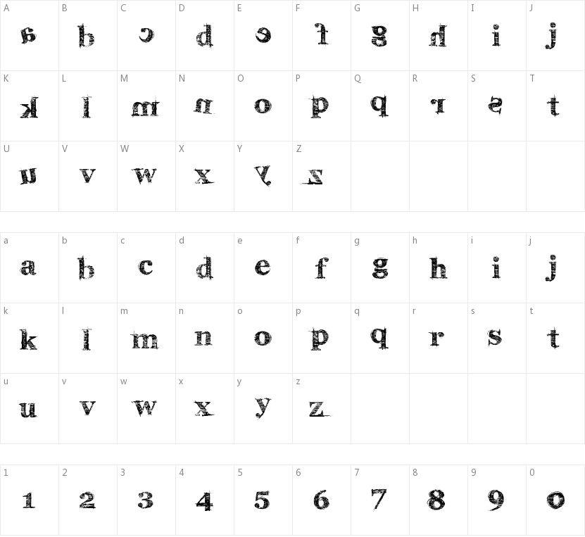 Karabine的字符映射图