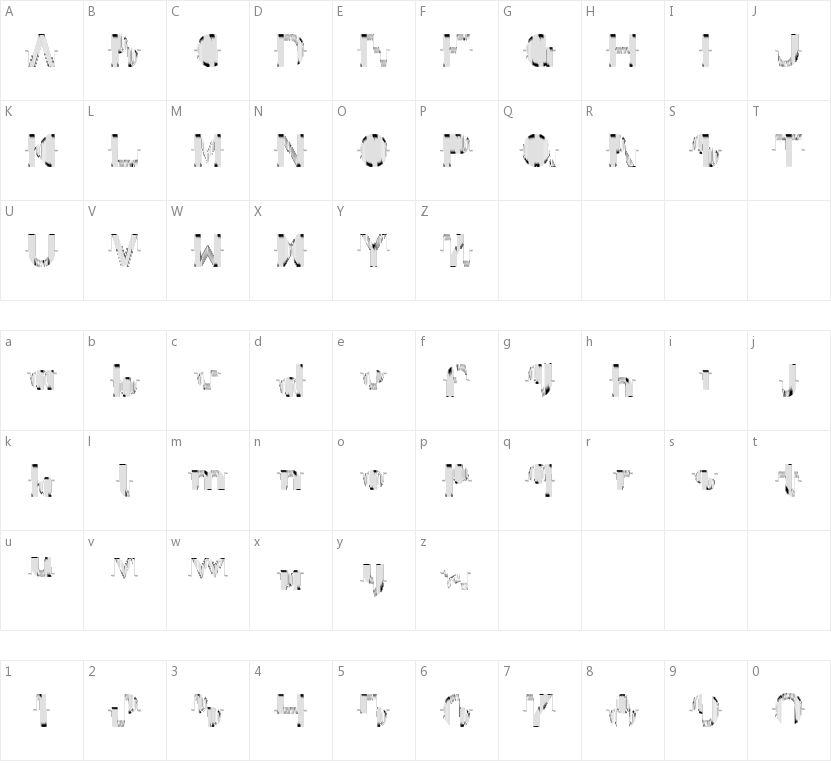 Oscilloscope的字符映射图