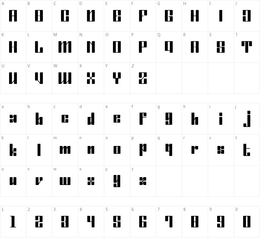 Ordinatum的字符映射图