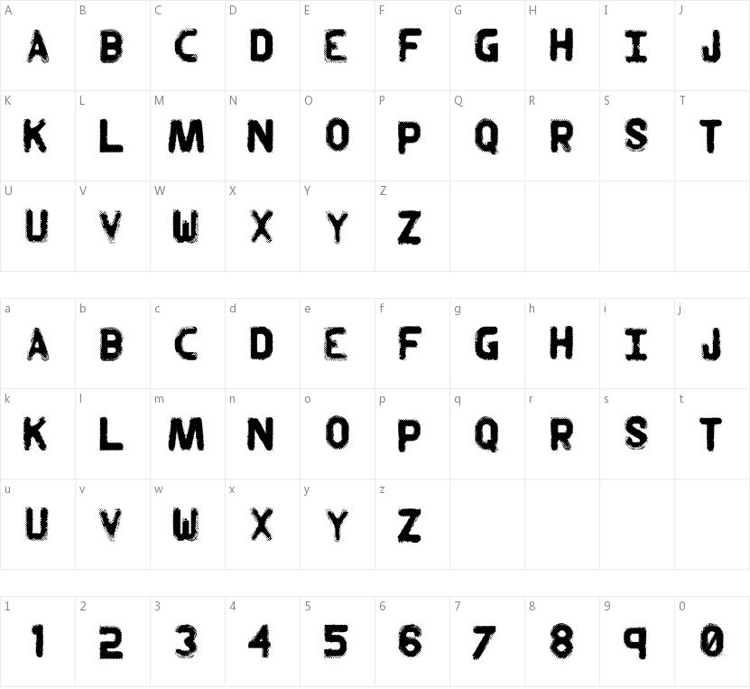 CM Old Halftone的字符映射图